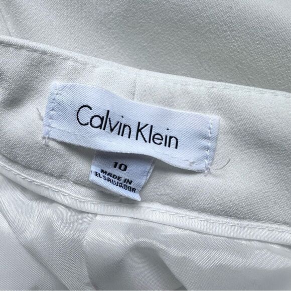 Calvin Klein Wide leg fully lined high waist tailored ivory trousers size 10 - Picture 12 of 14